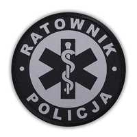 Emblemat odblaskowy Ratownik Policja na rzepie 8,5 cm