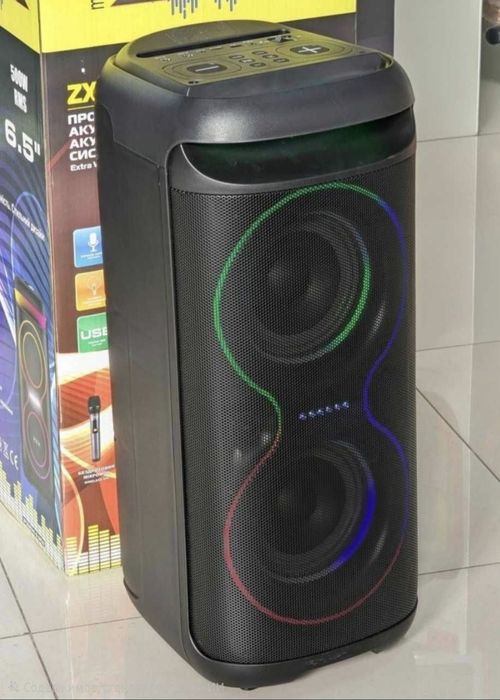 Колонка Bluetooth с аккумулятором на 50Вт, акустика с подсветкой.