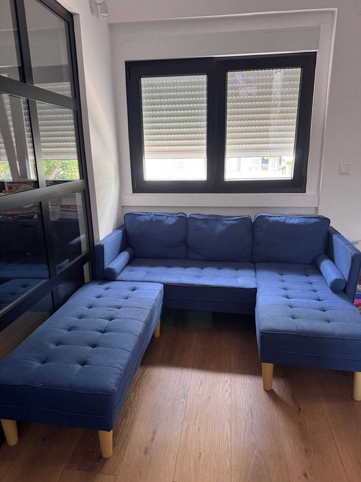 Conjunto de sofá de 2 peças vidaXL azul 173 x 131 x 67 cm