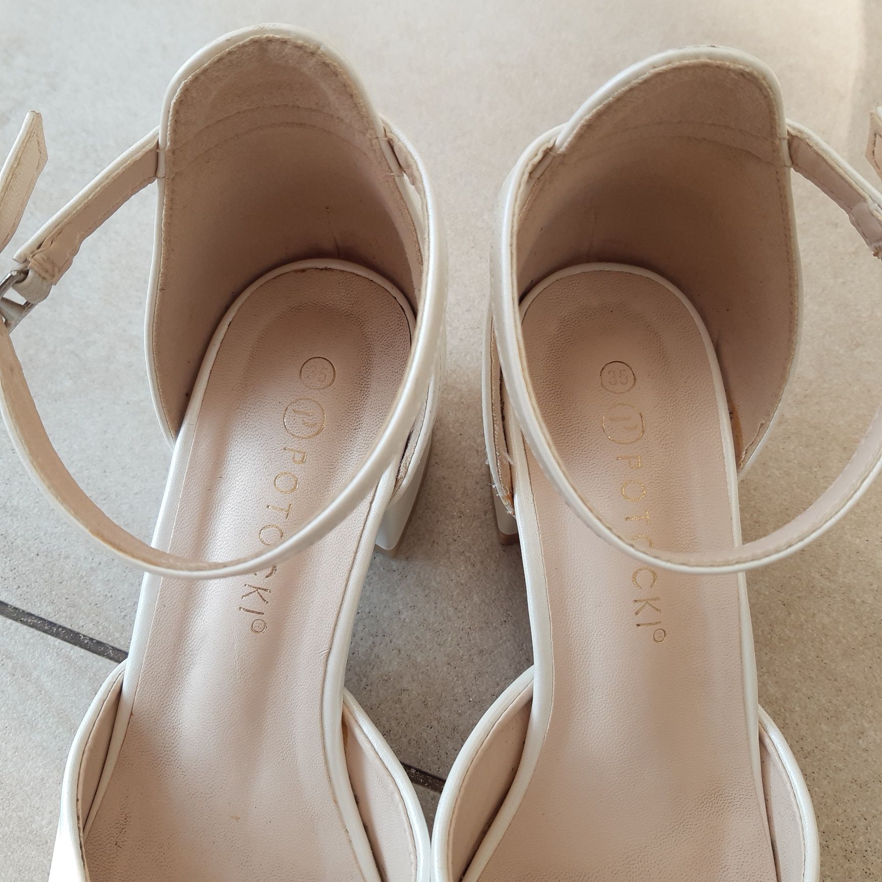 buty POTOCKI rozm. 35 kremowe