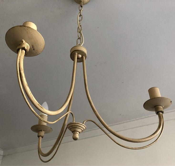 Candeeiro teto cor marfim