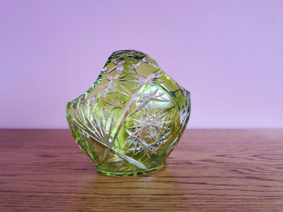 Kryształ prl koszyk zielony