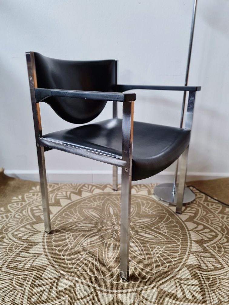 Fotel skórzany Lübke,lounge chair, Niemcy lata 60,Mid-Century Modern