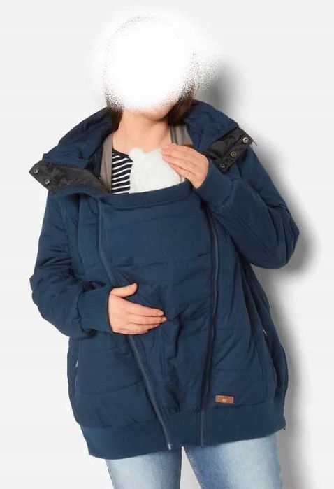 nowa ocieplana Kurtka ciążowa z wstawką niemowlęcą na nosidełko 46