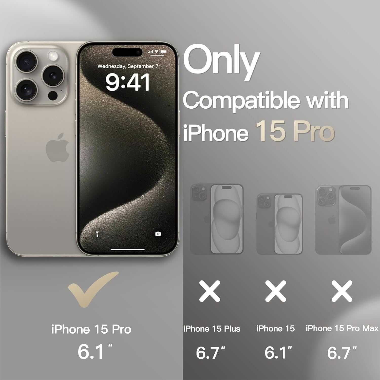 Cienkie etui plecki iPhone 15 Pro 6,1" bumper matowe Tytan JETech