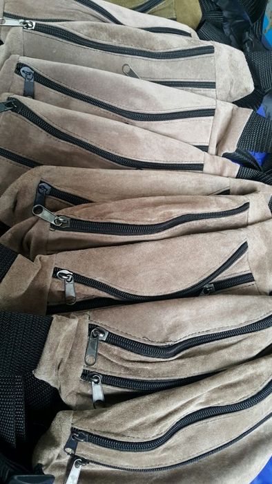 Бананка из натуральной кожи замши кожаная сумка на пояс плечо барсетка