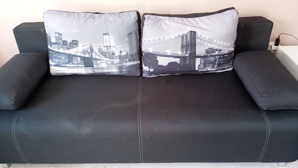 Sofa rozkładana czarna