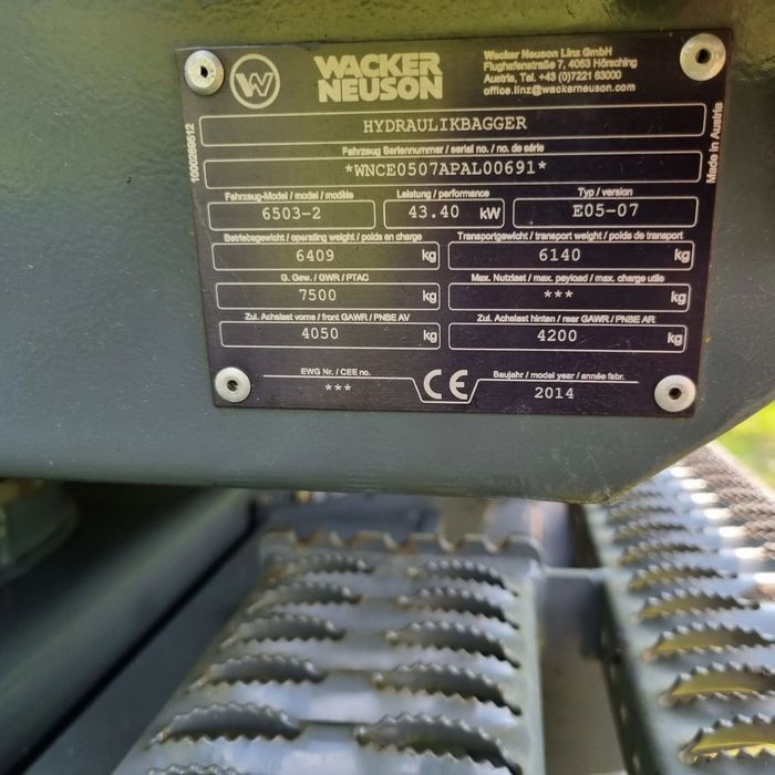 Wacker Neuson 6503-2 wersja7 Koparka kołowa 6,5t Nowe opony tylko 640h jak z Salonu 2015r import Norwegi!  640mtg Serwisy DEKRA TUV Zero luzów wycieków Jedyna taka okazja tanio