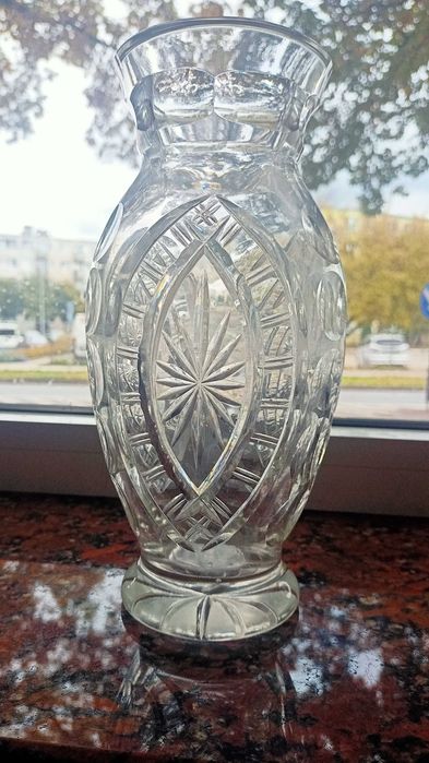 Wazon kryształ szlify na tarczach ceramicznych Irena Inowrocław l60-te