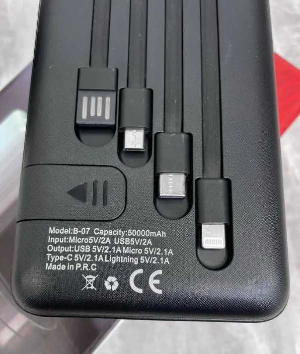 Хит продаж! Мощный повербанк 50000 mAh mah lider с фонариком