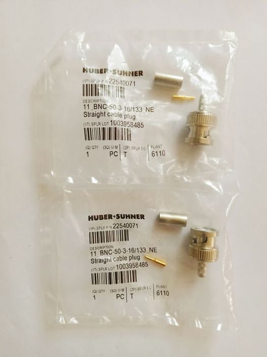 Розєми BNC male & female HUBER+SUHNER - RG-223/U