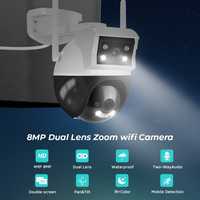 Ціну знижено_Камера IP 8мп 2 об'єктива відеонагляд відеоспостереження