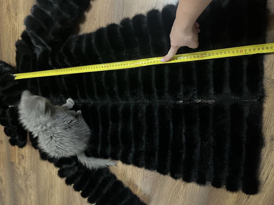 Шуба натуральна  із хвостиків норки