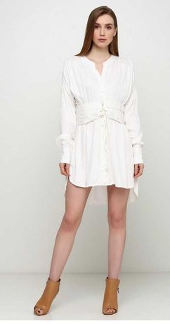 Белое кэжуал платье Unigirl однотонное