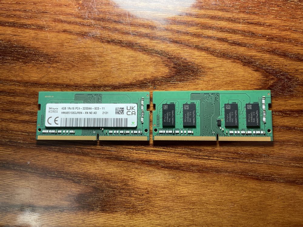 Модулі памʼяті SoDIMM 2x4gb DDR4 3200Mhz