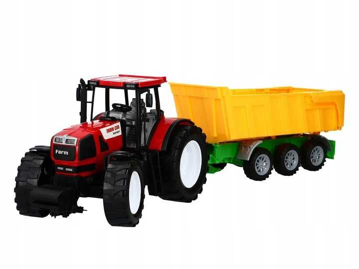DUŻY TRAKTOR FARMER + MASZYNY wywrotka Ruchome części napęd 53 cm