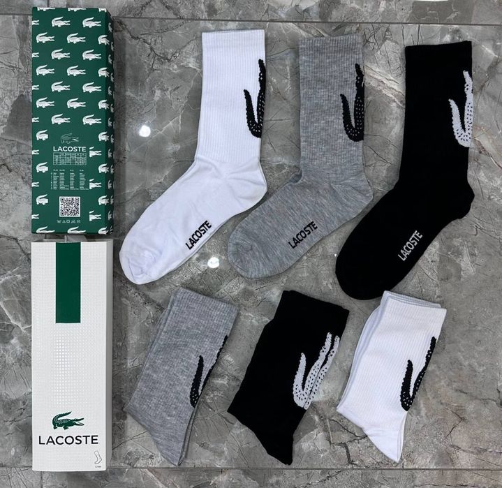 Lacoste męska bawełniane długie skarpety 6 par zapachowe pudełku  prez