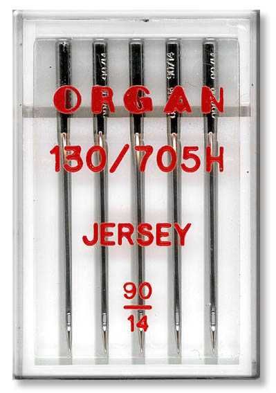 Igły do maszyn półpłaskie Organ Jersey grubość 90