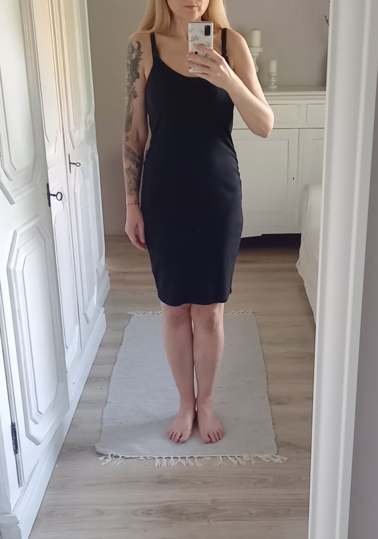 Nowa H&M MAMA sukienka czarna ciążowa do karmienia M bawełna