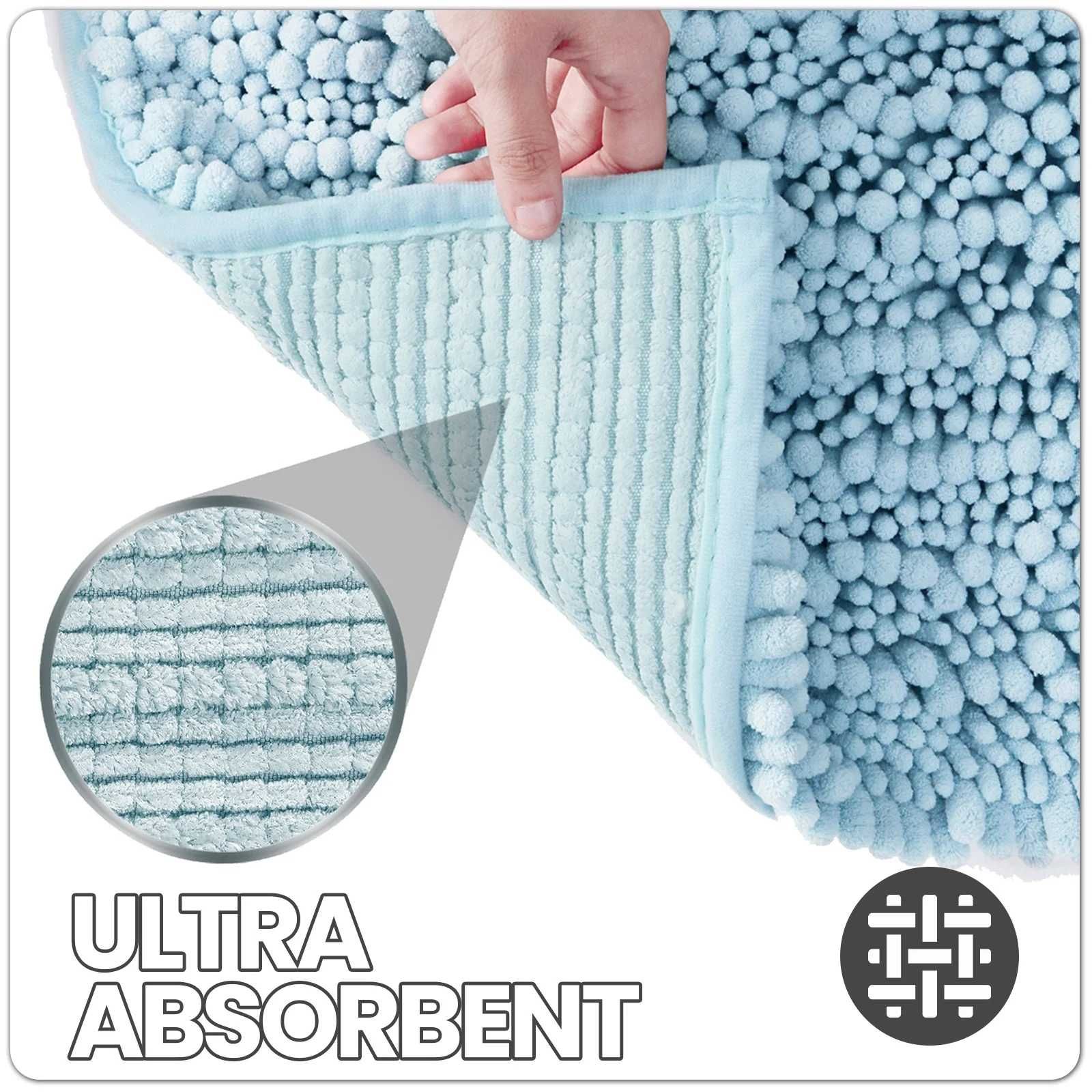 Tapete Shaggy Chenille, para casa de banho (50x80 cinza) , macio