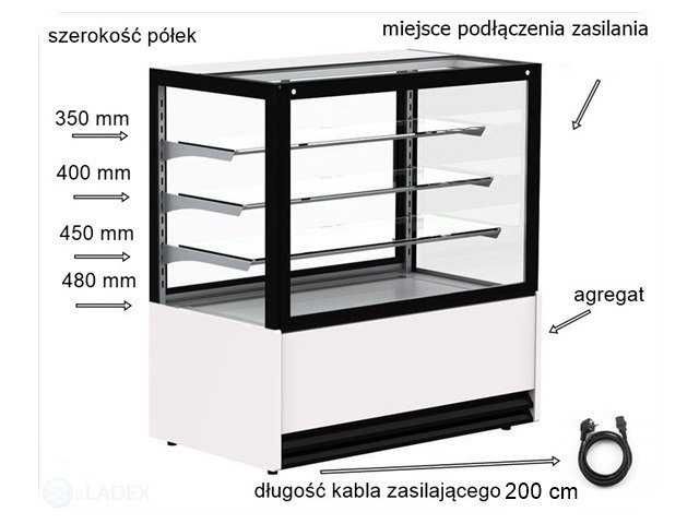 Efektowna witryna cukiernicza WCh-1/C5 970 ELLADA 0,97m