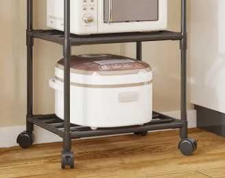 Полка напольная стеллаж вертикальный на колесиках