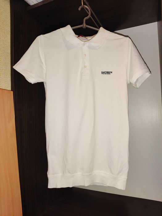 Поло чоловіче/для хлопчика біле футболка бавовна