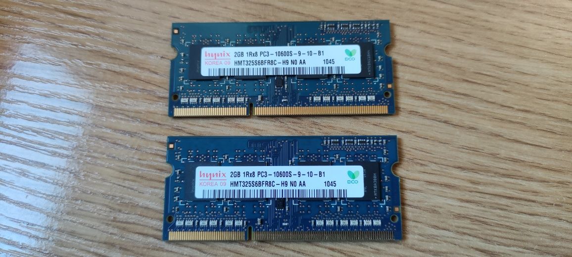 Pamięć ram DDR3 HYNIX 2x2GB 1Rx8 PC3-10600S-9-10-B1