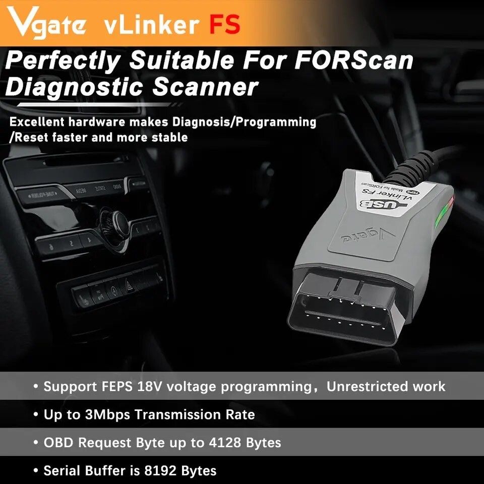 vLinker FS USB FORScan ELS327 сканер автомобильный Ford Mazda