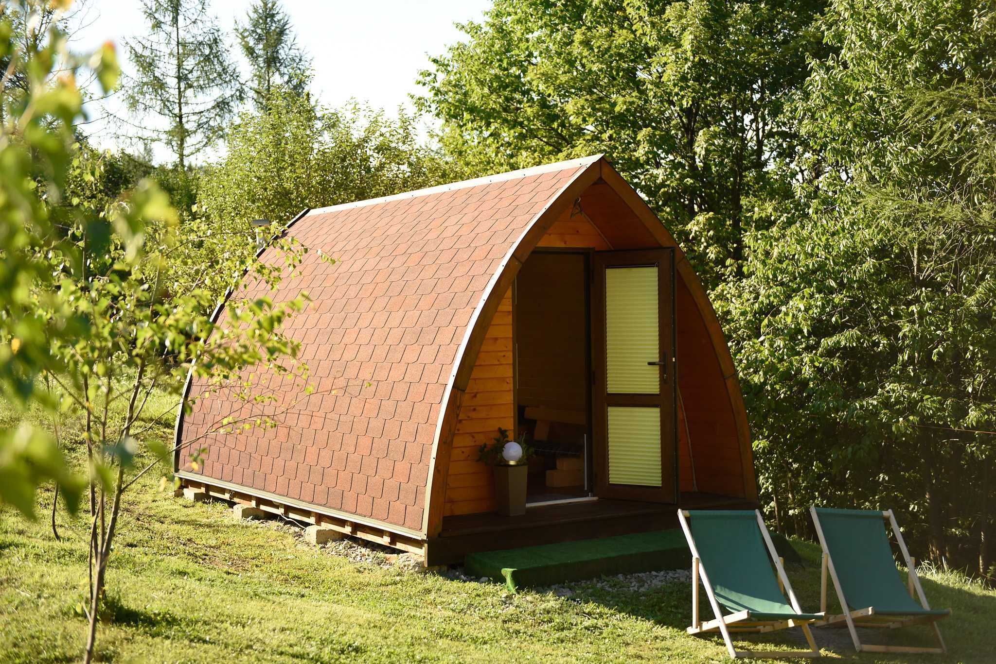 Domki dwuosobowe-Wilcza Wola,sauna sucha opalana drewnem.