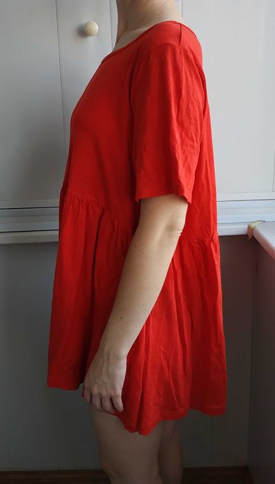 H&m mama туніка блуза червона розмір l модал бавовна hm для вагітних