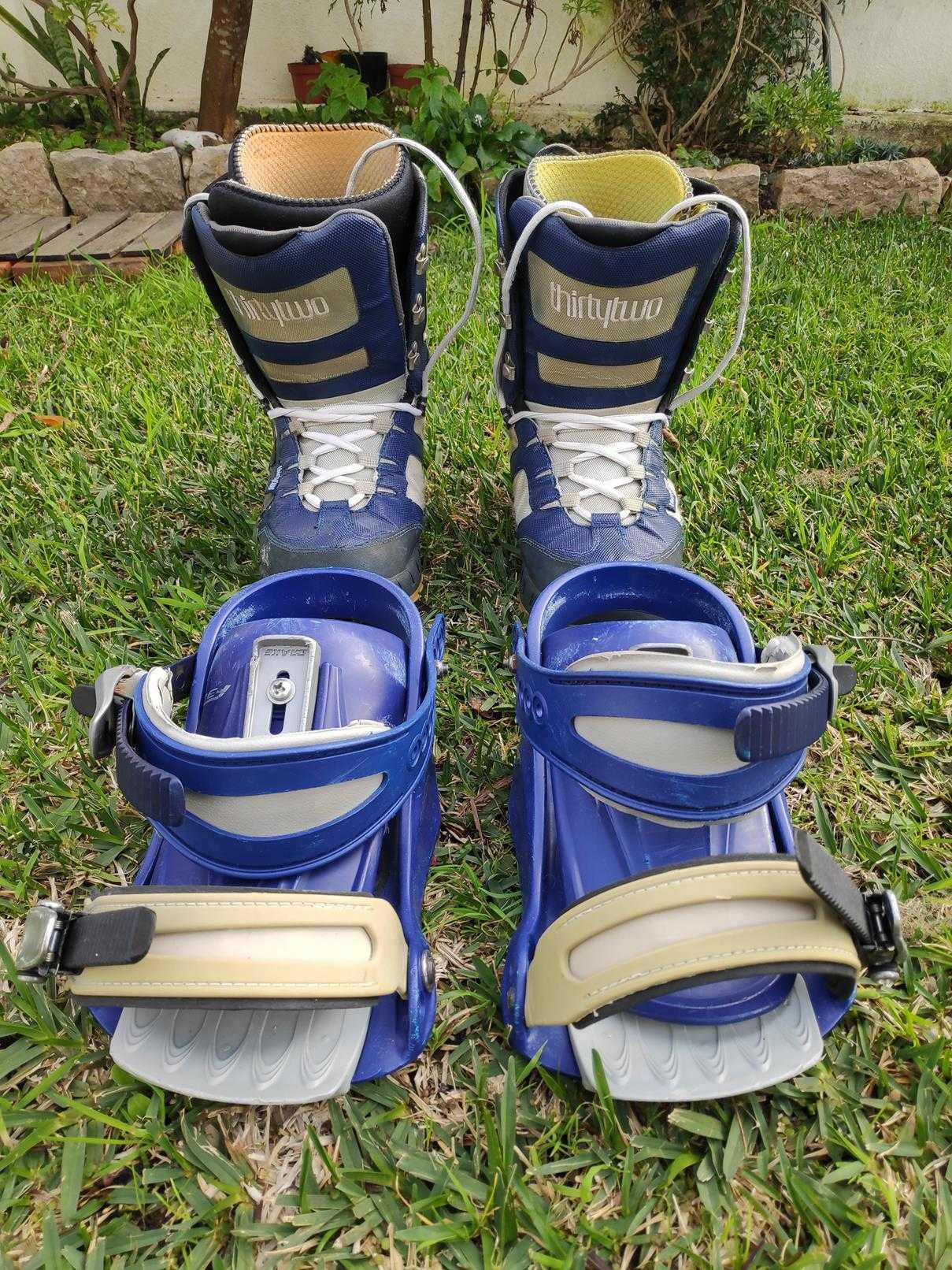 Prancha Snowboard NITRO, Fixações e botas