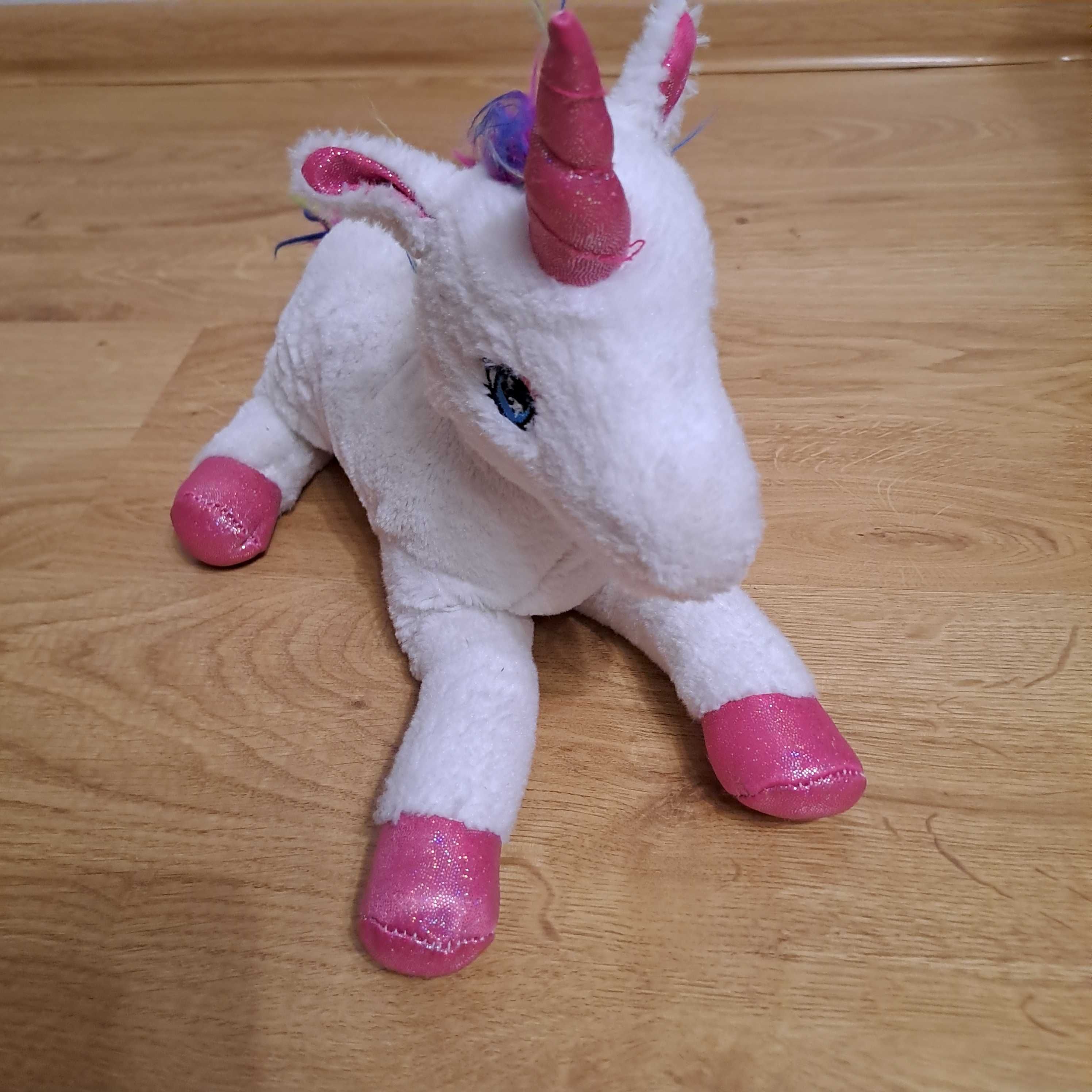 Maskotka pluszak jednorożeć biały - 30 cm