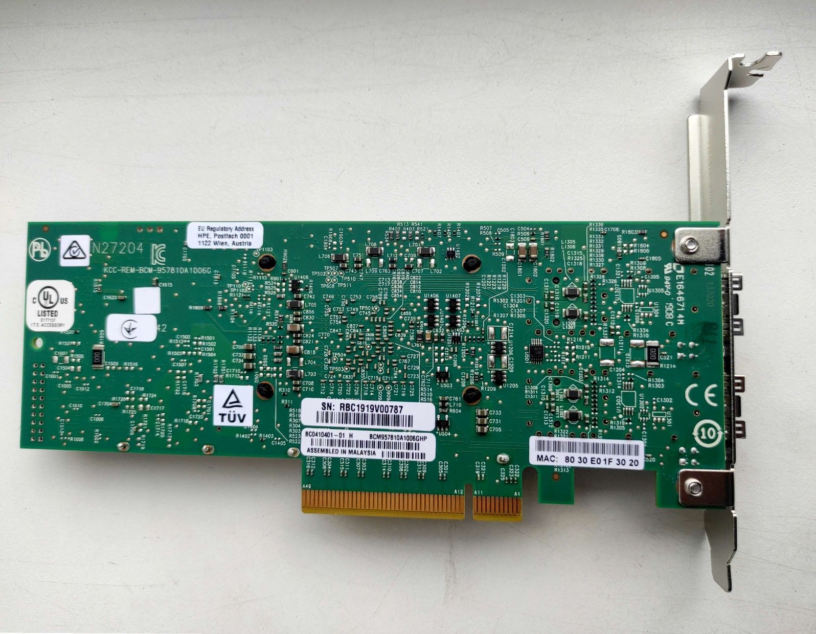 Mepeжeвий aдaптep 10G EthernetHP 2-Port SFP+ High