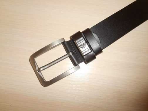 Emporio Armani Męski pasek firmowy, skóra naturalna 226