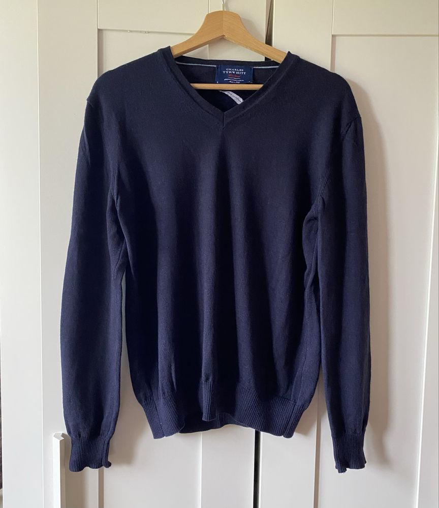Elegancki męski sweter mięciutki lekki z wełny merino 100%