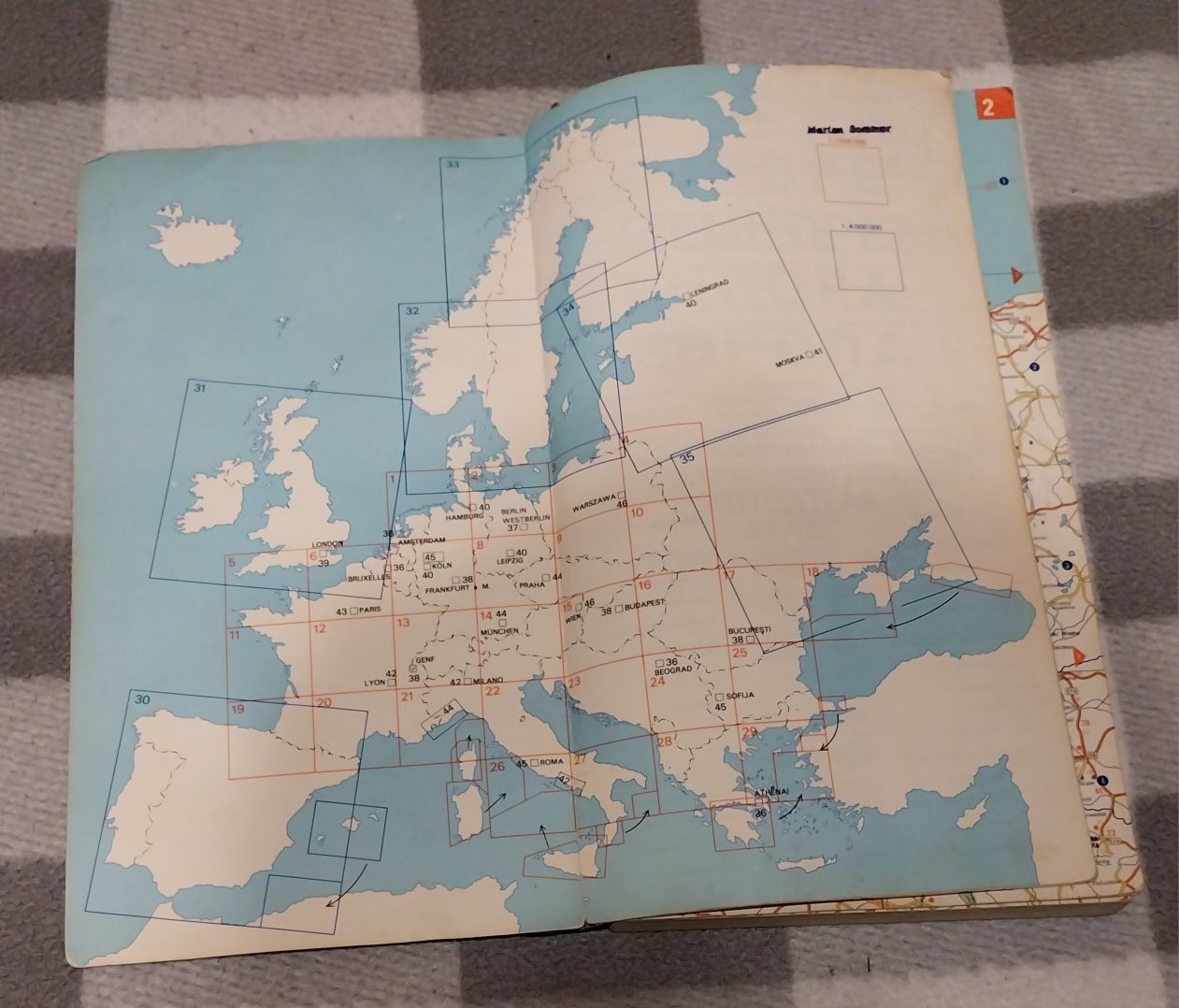 "Atlas dróg Europy" z PRL-u, stary, vintage, retro