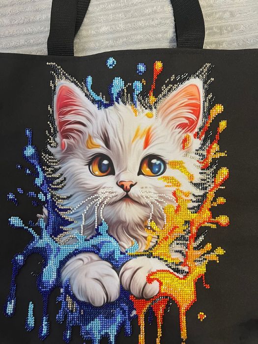 Шопер вишитий бісером та рубкою