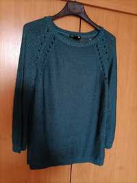 Sweter w kolorze butelkowej zieleni,, H&M", r.S