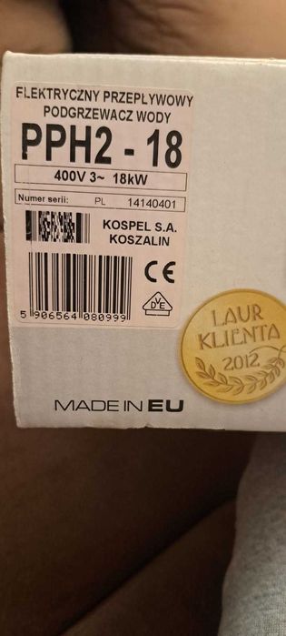 Elektryczny Przepływowy Podgrzewacz Wody - Kospel PPH2, 400V3/18kW