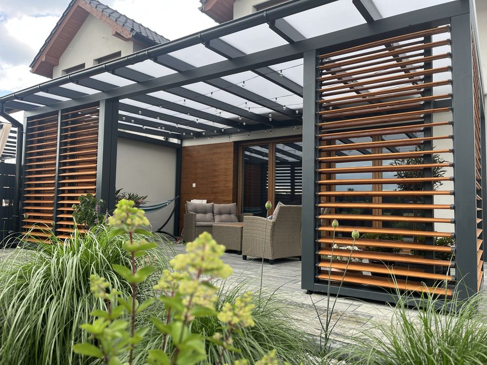 Zadaszenie tarasu pergola ruchome deseczki