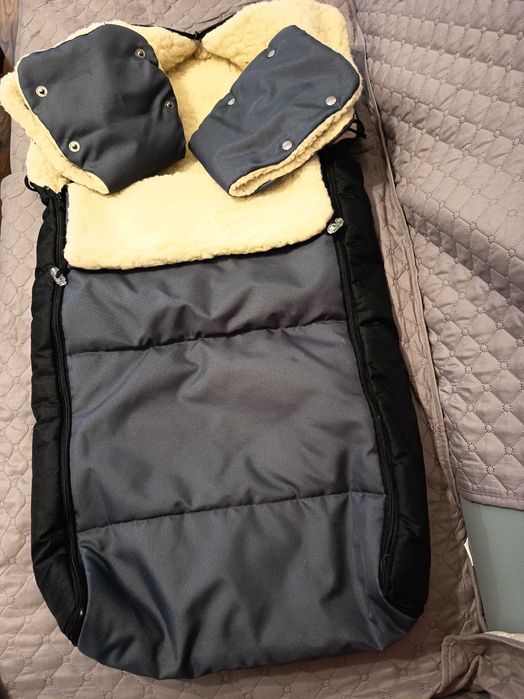 Śpiwór do wózka 3w1 plus mufki (rękawiczki)