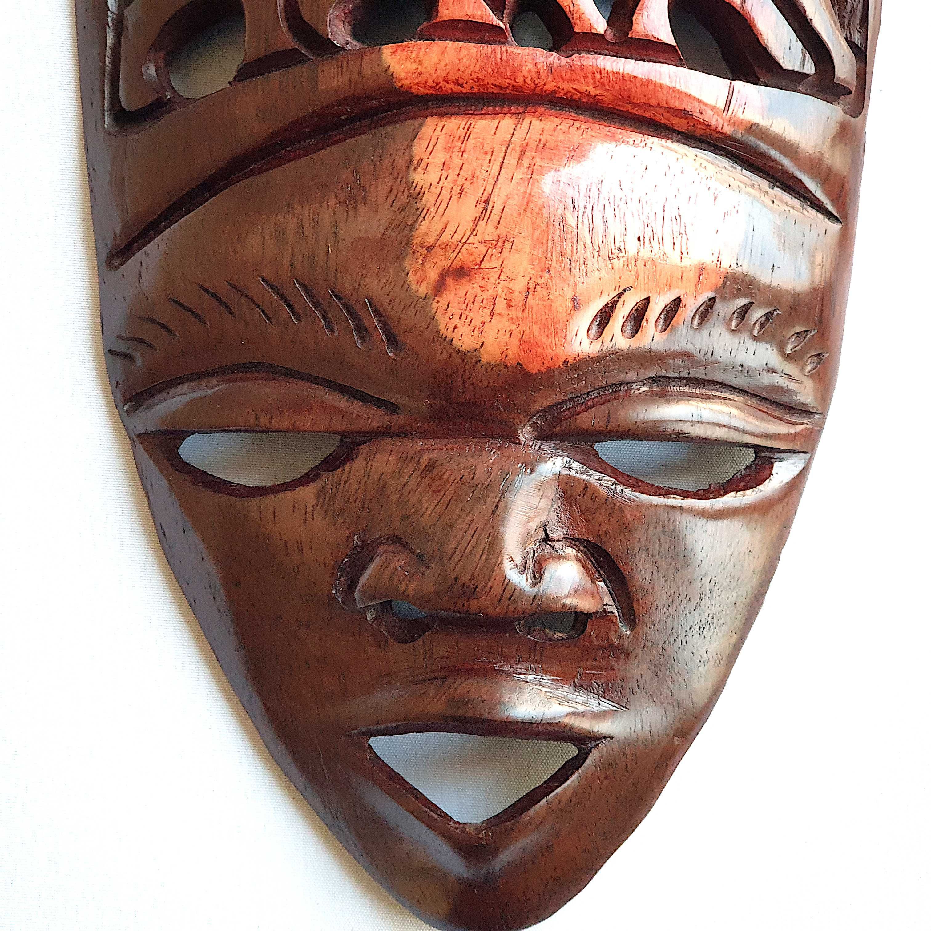 Máscara  Arte Africana na Madeira da Tanzânia (Novo)