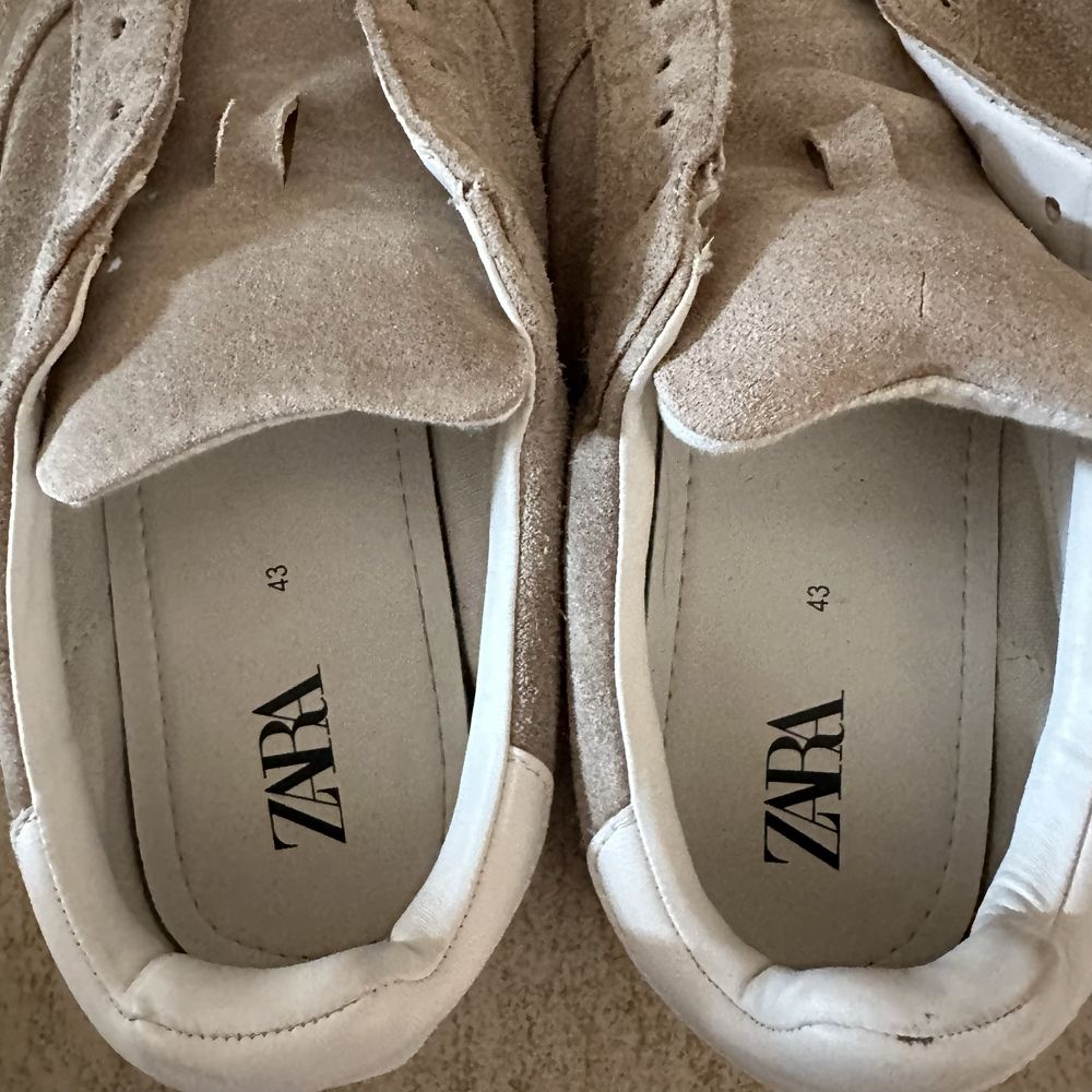 Beżowe szare buty trampki sneakersy zara 43