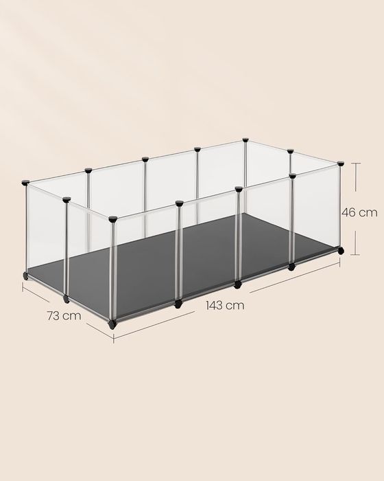 Mała klatka dla zwierząt z panelami kojec wybieg 143x73x46cm