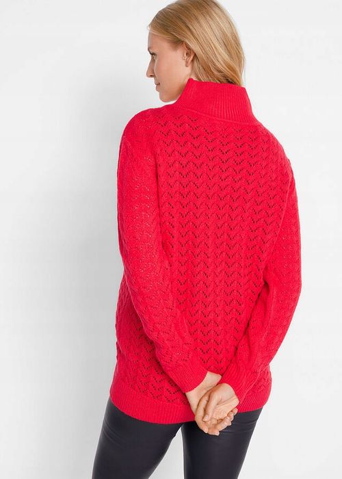 B.P.C sweter ciążowy czerwony ażurowy 36/38.