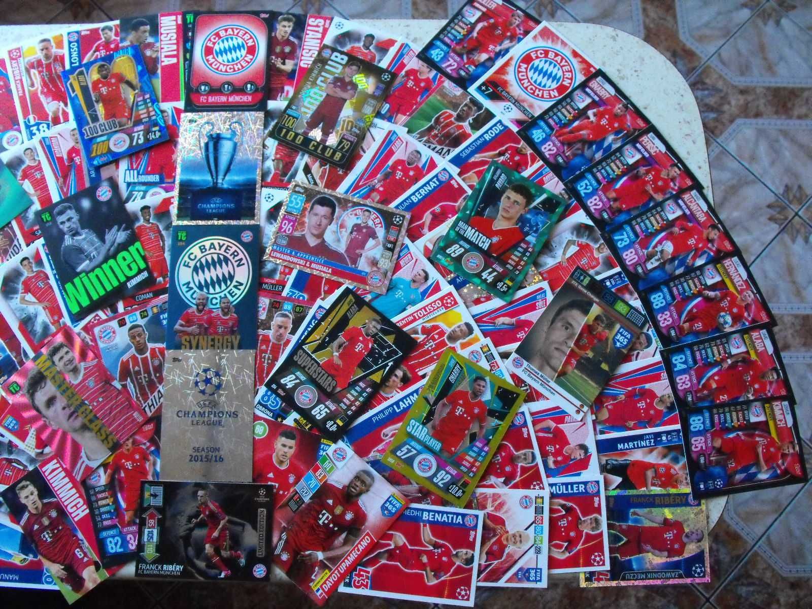 FC Bayern Munchen, zestaw 105 kart, różne. POLECAM !!!