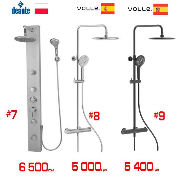 Розпродаж душових систем для душу Grohe, Hansgrohe, Imprese, Ravak