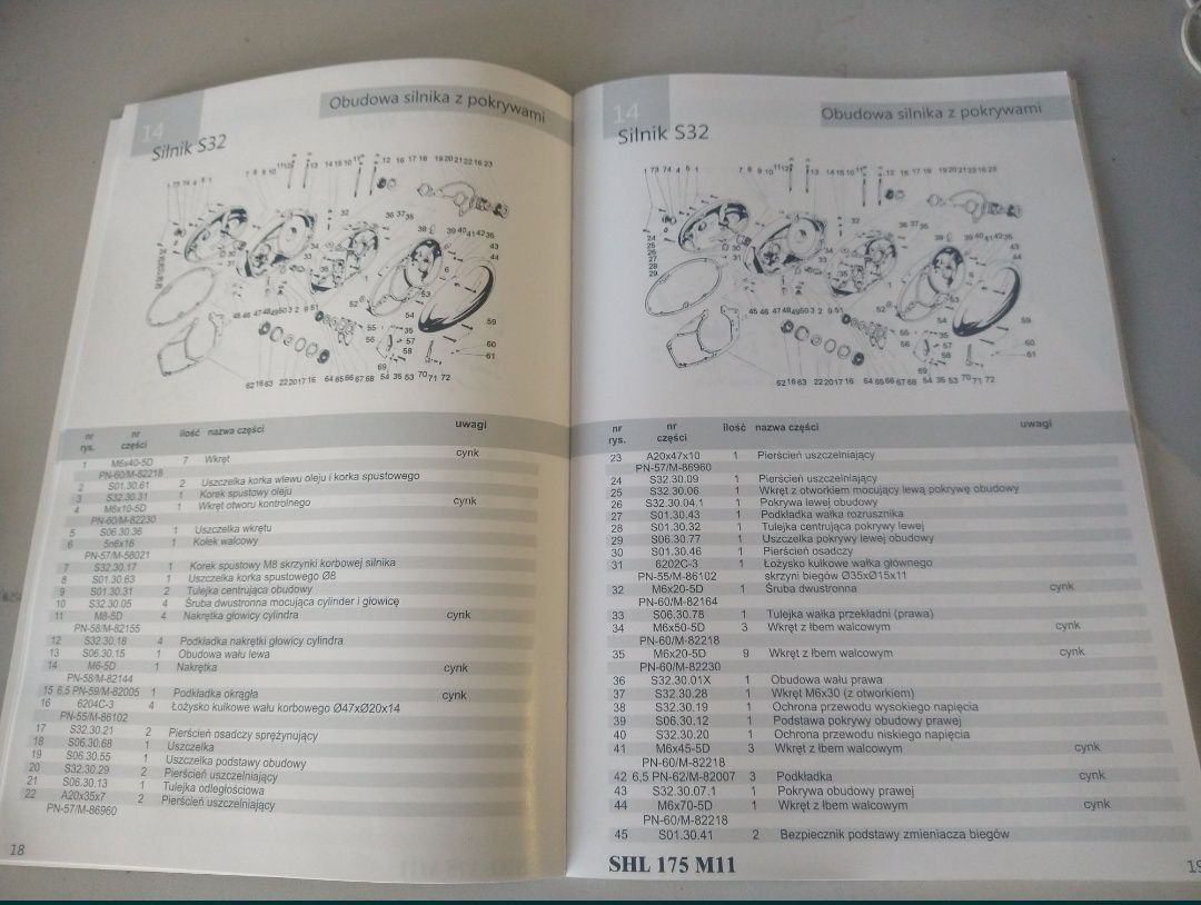 Książka katalog części SHL M11 M11W