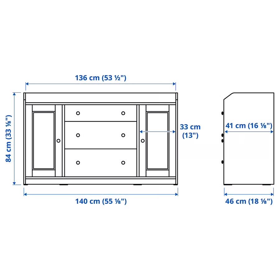 Aparador IKEA HAUGA - Branco - 140x84 cm